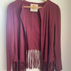 Vintage Suede-like Tassle Coat- Hippie Style